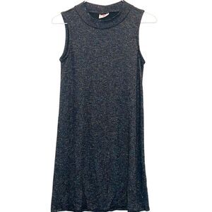 h.i.p. Girls Shimmering Metallic Strands Sleeveless Knit Dress Black Multi XL
